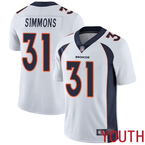 Youth Denver Broncos #31 Justin Simmons White Vapor Untouchable Limited Player Football NFL Jersey